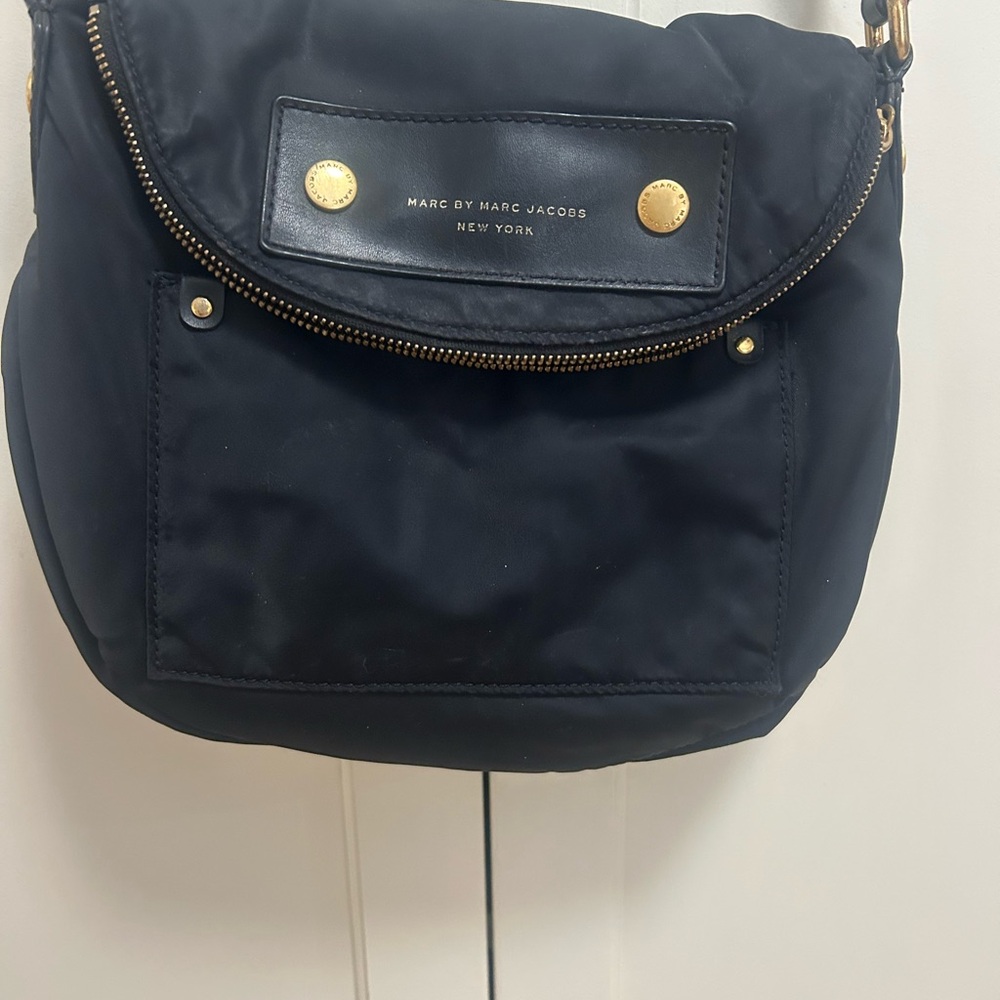 Marc by Marc Jacobs Navy Crossbody Bag with Gold Accents